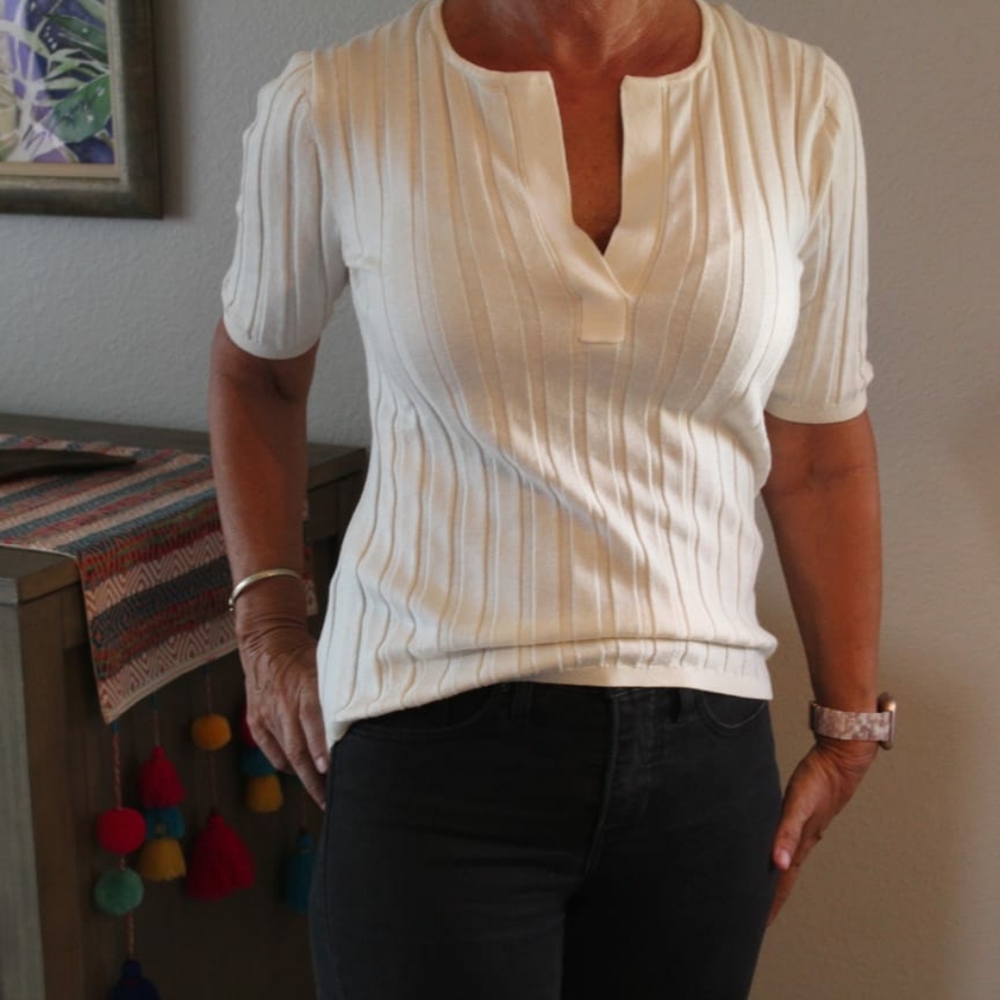 Off white ribbed sweater from Banana Republic